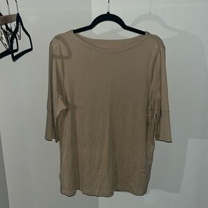 CJ Banks 3/4 sleeves beige top